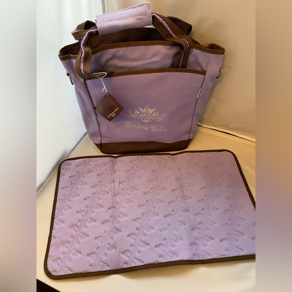 Tutta Bella Lilac and Brown Baby Bag